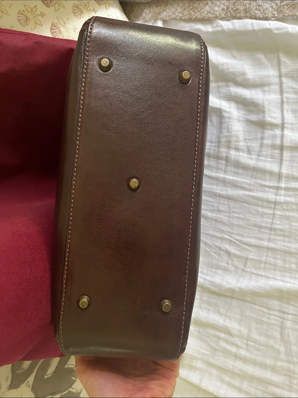 Giudi Brown Leather Top-Handle Bag (Bought in Italy)